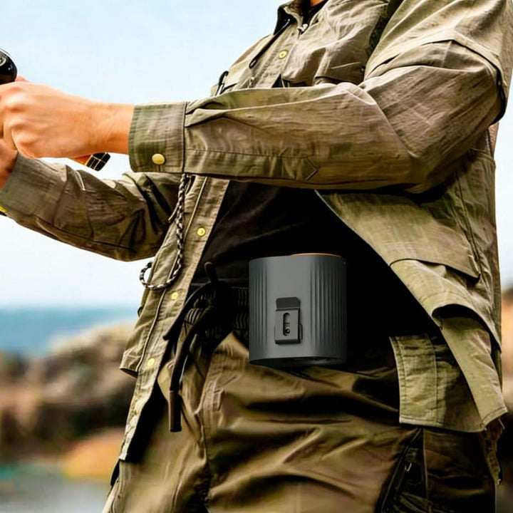 Women's portable personal electric heater, compact for easy transport & instant warmth anywhere.