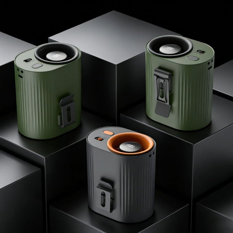 Stylish women's mini heater, a compact winter essential for cozy office desks & home spaces.