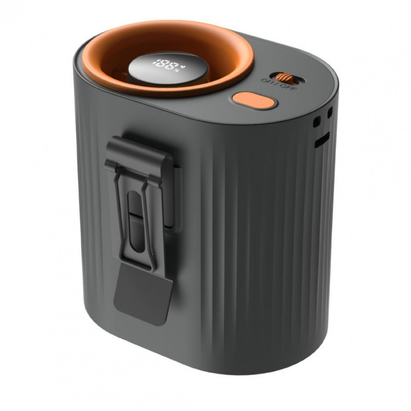 Efficient electric personal space heater, small and portable for women's desk or bedside comfort.