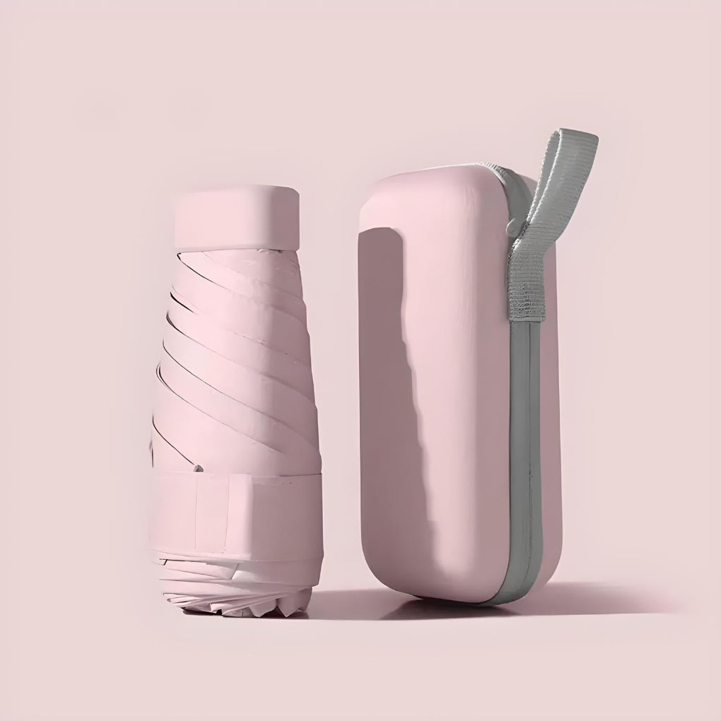Everyday carry compact umbrella with a stylish and functional waterproof case.