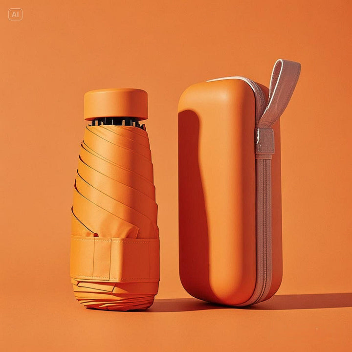 Commuter essential: compact travel umbrella in a convenient waterproof sleeve.
