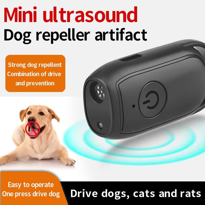 Handheld ultrasonic dog repellent for outdoor security, effective dog training & pet safety, compact & rechargeable.