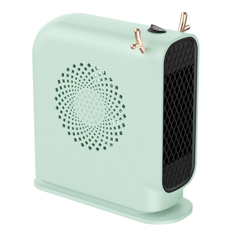 Sleek mini electric heater with overheat protection for safe, cozy personal warmth. Portable compact room warmer for home.