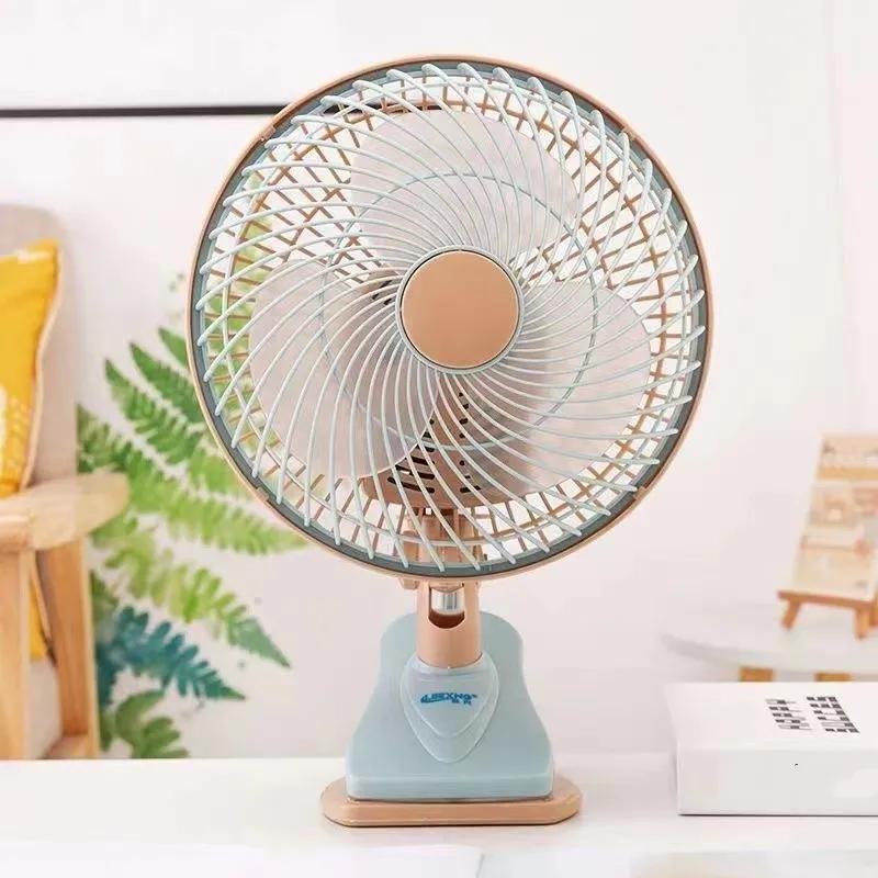 Quiet portable desk fan, ideal for personal cooling without disturbance in summer home office.