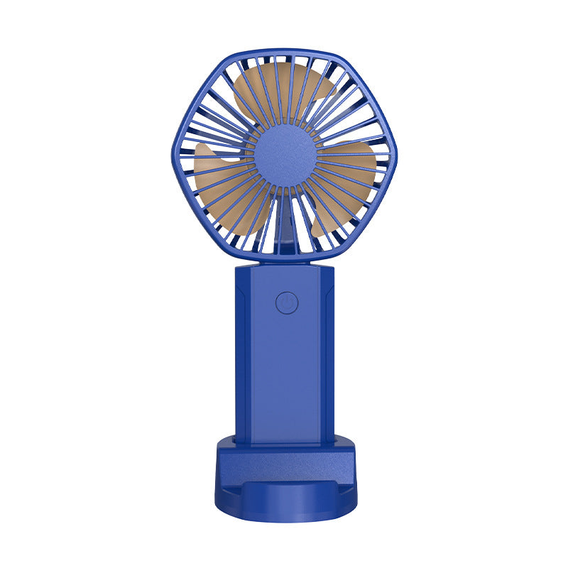 Compact white portable rechargeable fan, ideal for personal cooling at desk or travel.