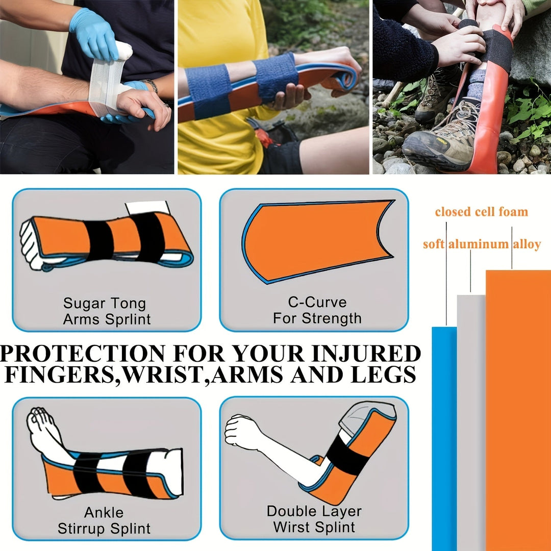 Compact first aid kit for camping and hiking, includes essential medical supplies.