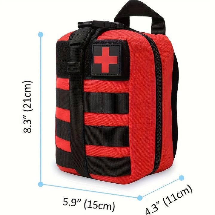 Reliable emergency kit for hikers and campers, includes a life-saving tourniquet.