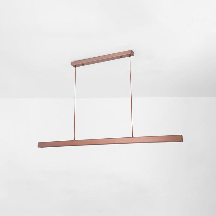 Contemporary LED linear pendant light, ideal for modern kitchen island lighting.