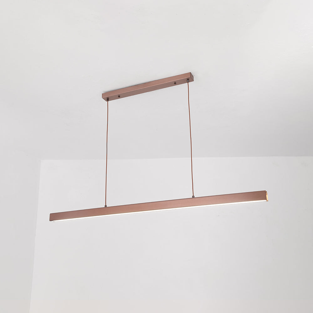 Modern adjustable linear LED pendant, a sophisticated dining room light fixture.