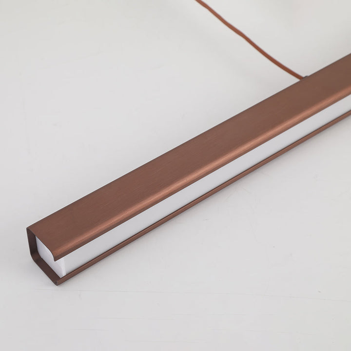 Sleek contemporary linear LED pendant, enhancing modern kitchen & dining rooms.