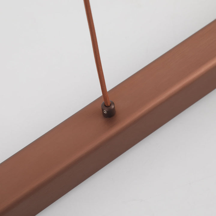 Linear LED pendant, brown, a stylish contemporary ceiling fixture for modern decor.