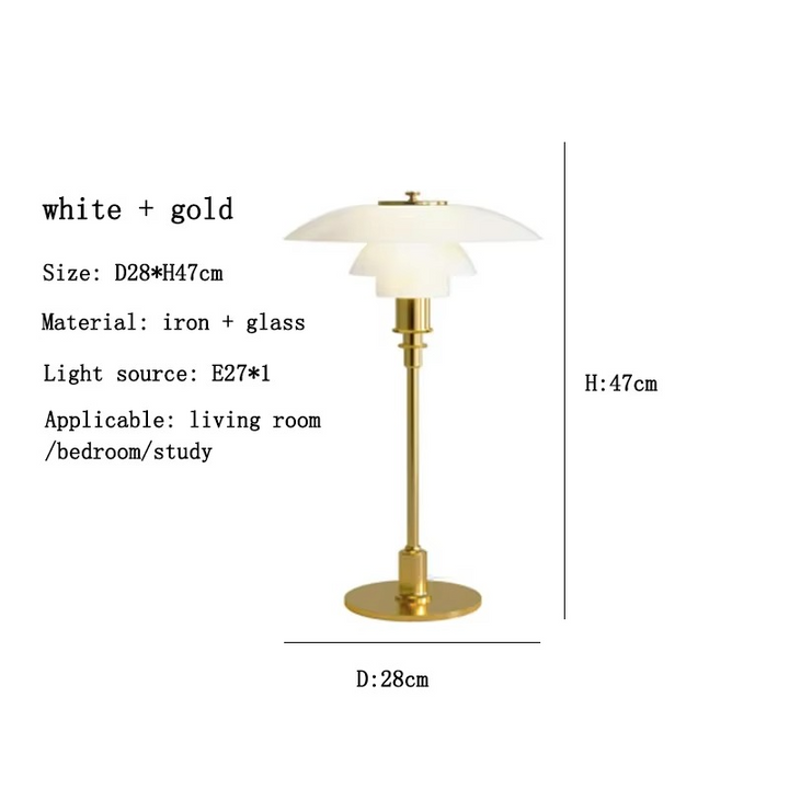Warm glow LED table lamp, contemporary design, bedroom decor.