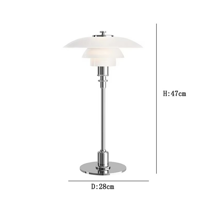 Dimmable contemporary LED table lamp, warm light for relaxation.