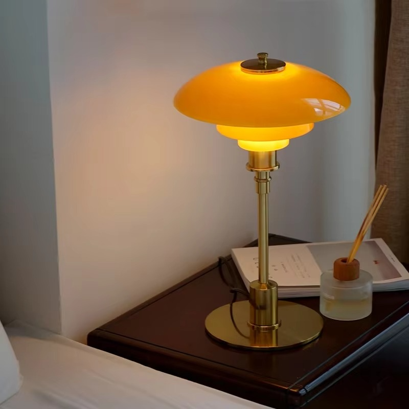 Dimmable LED table lamp, Danish design, perfect for bedroom ambiance.