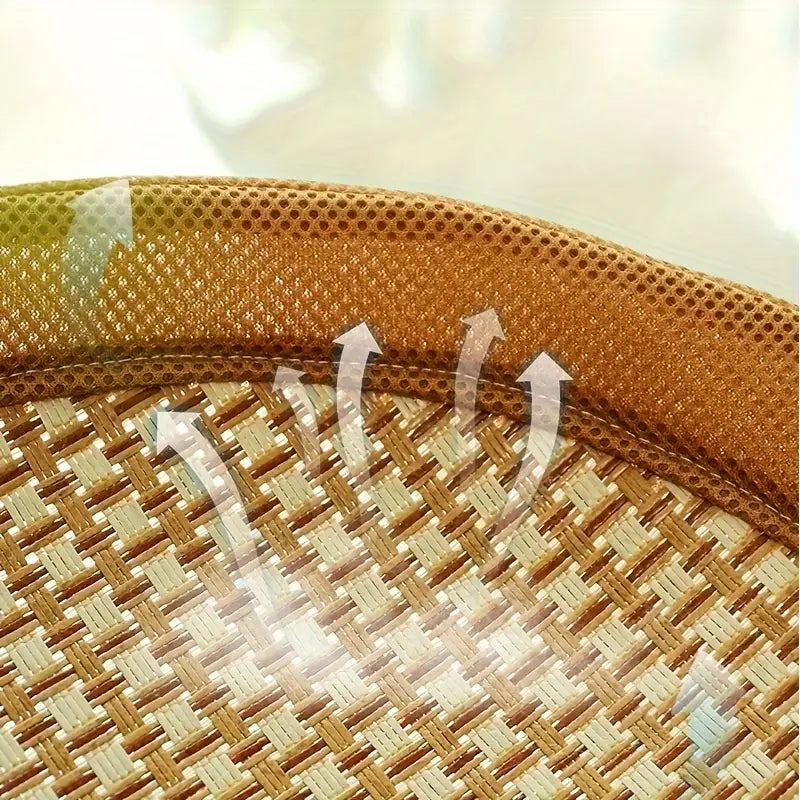 Elevated rattan cat hammock, a hanging cooling bed for cats. Breathable pet accessory for ultimate summer comfort.