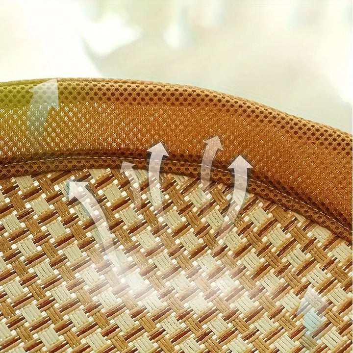 Elevated rattan cat hammock, a hanging cooling bed for cats. Breathable pet accessory for ultimate summer comfort.