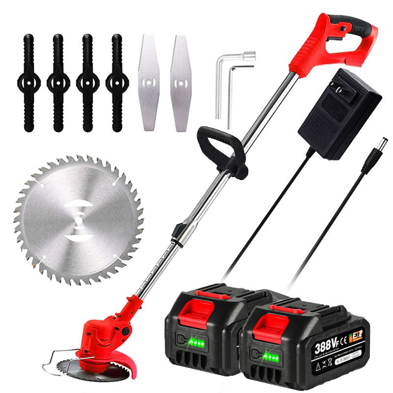 Lightweight cordless electric grass trimmer designed for comfortable, effortless lawn care.