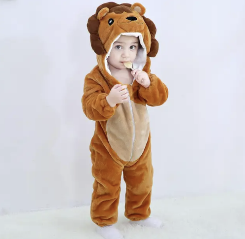 Whimsical owl toddler animal onesie, comfortable cotton blend sleepwear & playwear.