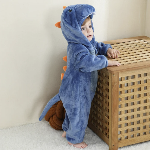 Brave bear children's animal romper, cozy cotton blend playwear for little explorers.