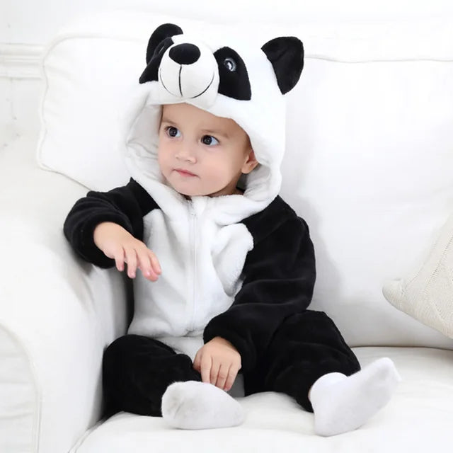 Cute lion baby animal onesie, soft infant playwear romper, comfortable cotton blend.