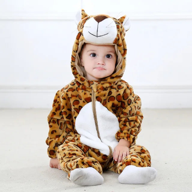 Soft & comfortable baby animal onesie, premium cotton blend playwear for toddlers.
