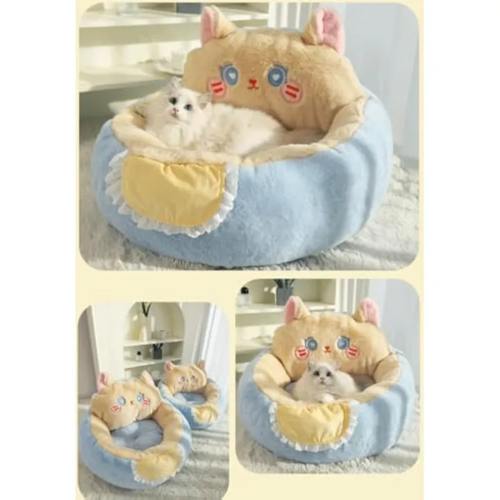 Cute cat bed featuring a cozy pet haven for small feline companions. Comfortable & soft pet furniture.