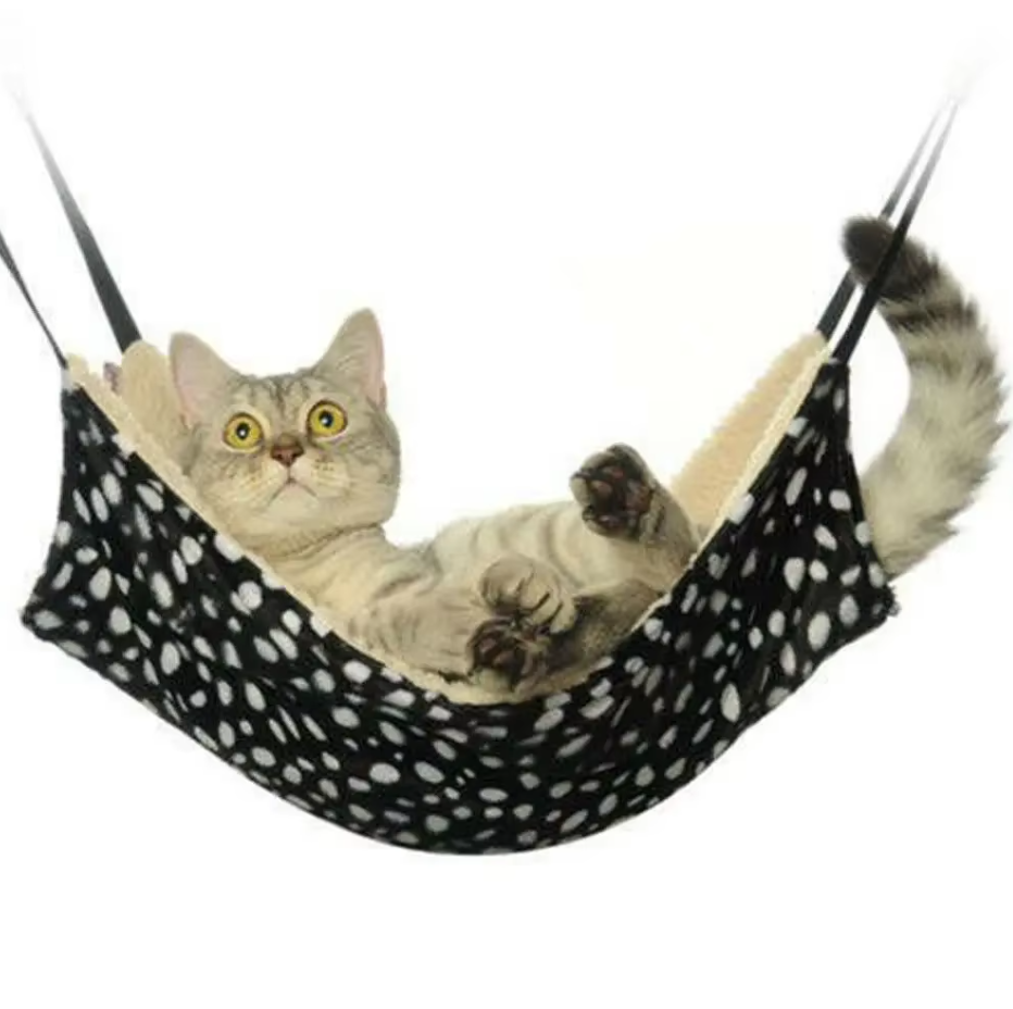 Cozy cat hammock, a comfortable sleeping spot & feline retreat for cages or home.