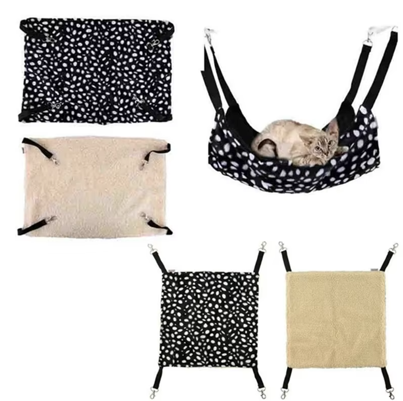 Washable cat hammock; a cozy, clean feline retreat and sleeping spot for small animals.
