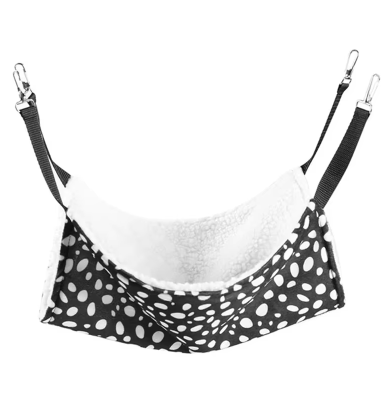 Comfortable cage accessory: soft small animal bed or hanging cat hammock for pets.