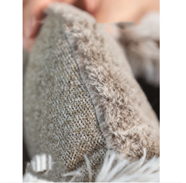 Modern pet furniture: a cozy cat house bed with a fluffy edge for ultimate feline comfort.