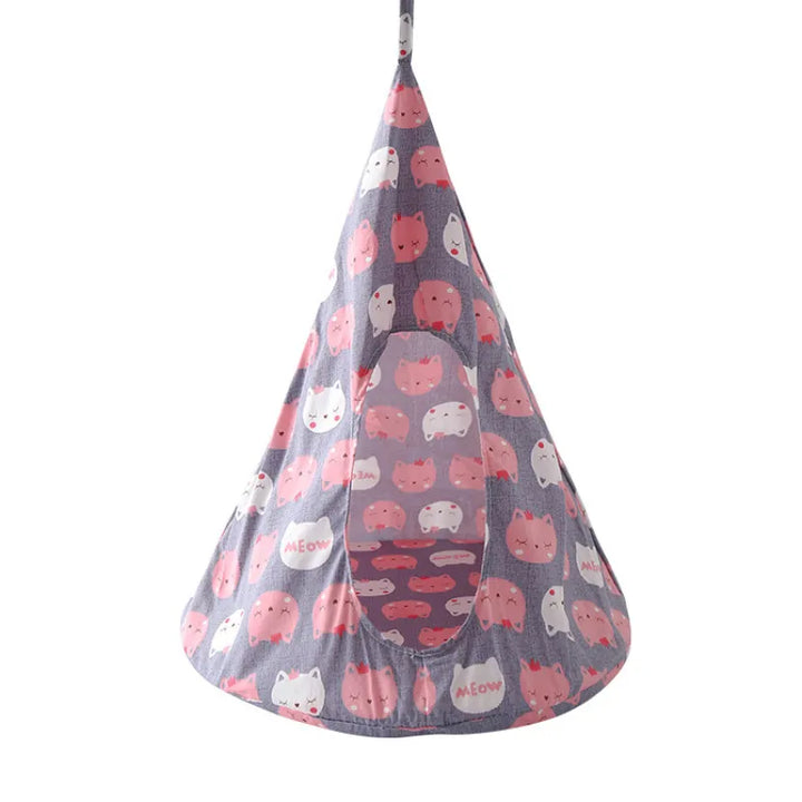 Elevated cat tent hammock, a cozy pet bed providing a secure sleeping cave and resting spot.