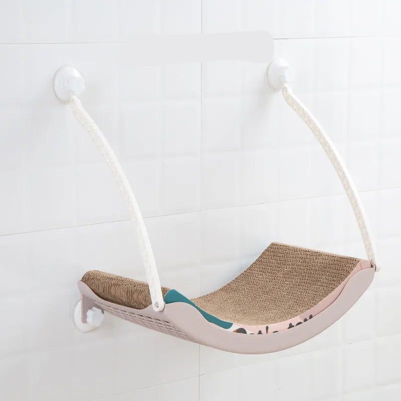 Comfortable cat perch with suction cups, offering a cozy window bed for cats to relax.