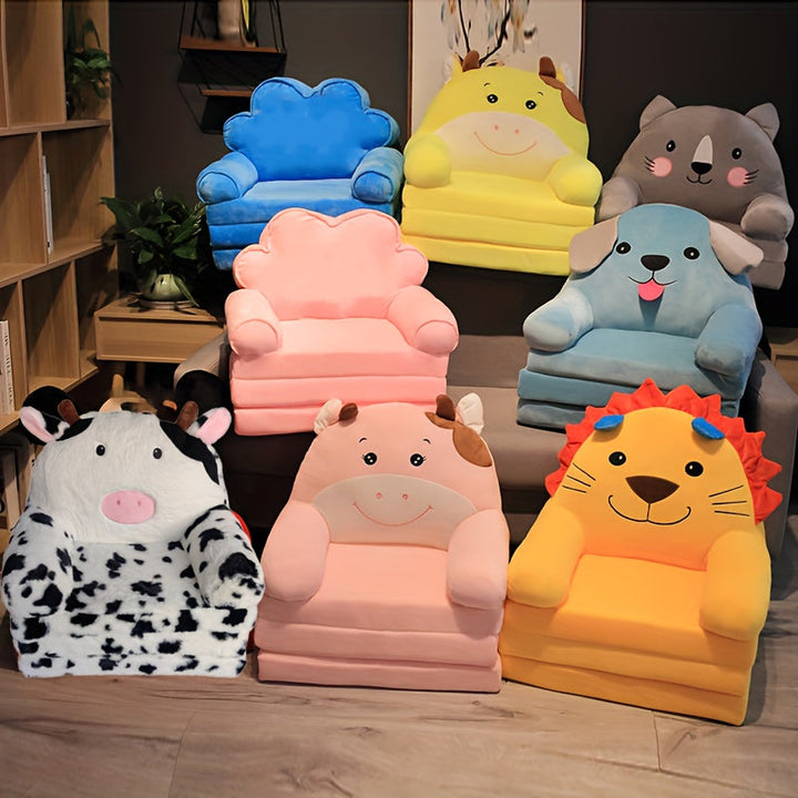 Children's folding sofa with washable cover, essential kids furniture & playroom decor. Easy to clean.