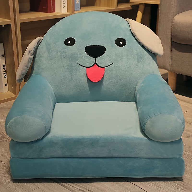 Bright children's folding sofa adds playful fun to any playroom decor. Ideal for kids lounging & relaxation.