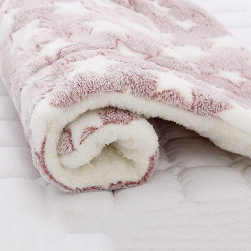 Blue washable pet blanket providing ultimate comfort for your furry friend.