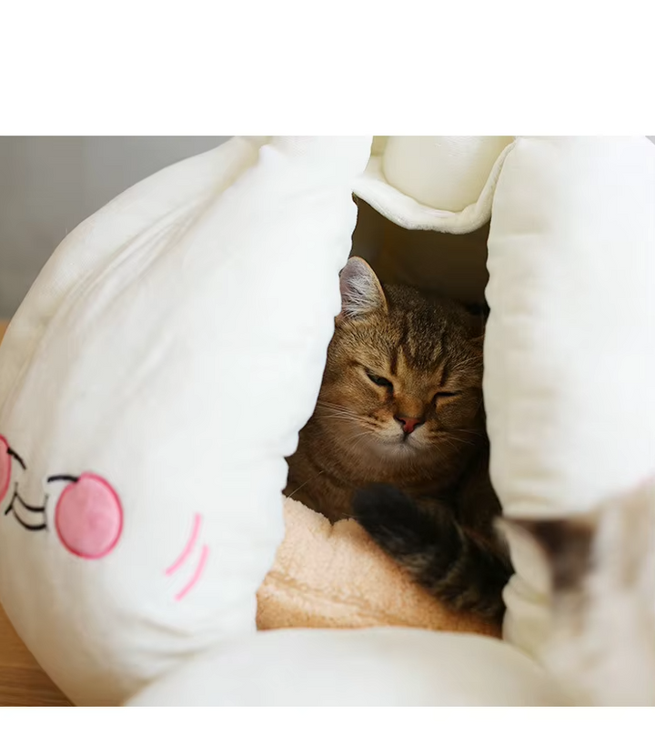 Soft garlic design pet bed, perfect for small dogs. Cozy pet cave for ultimate comfort.