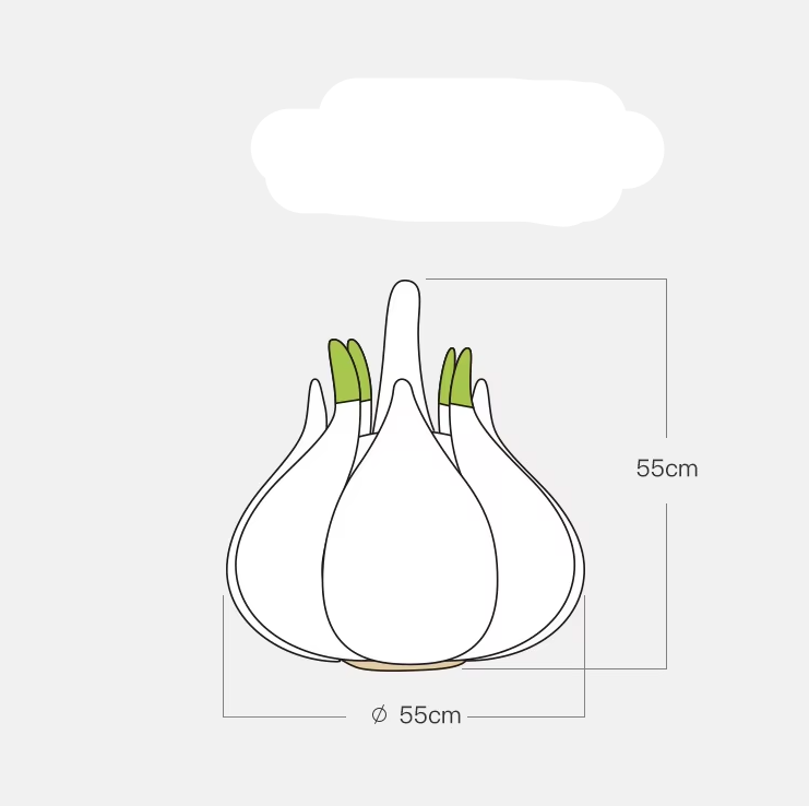 Washable garlic design cat & small dog bed. Plush pet cave provides a warm, soft hideaway.