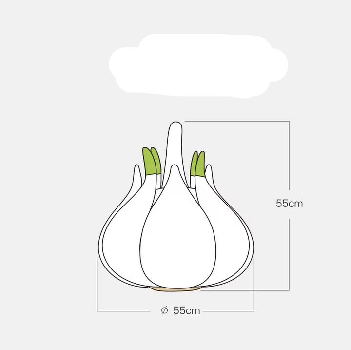 Washable garlic design cat & small dog bed. Plush pet cave provides a warm, soft hideaway.
