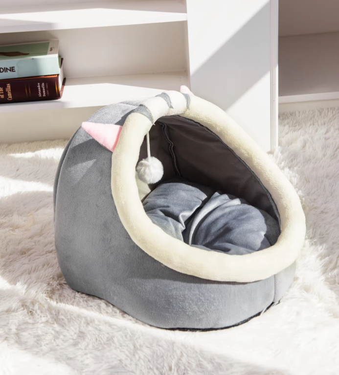 Private cat cave igloo bed for ultimate pet hideaway and secure feline comfort.