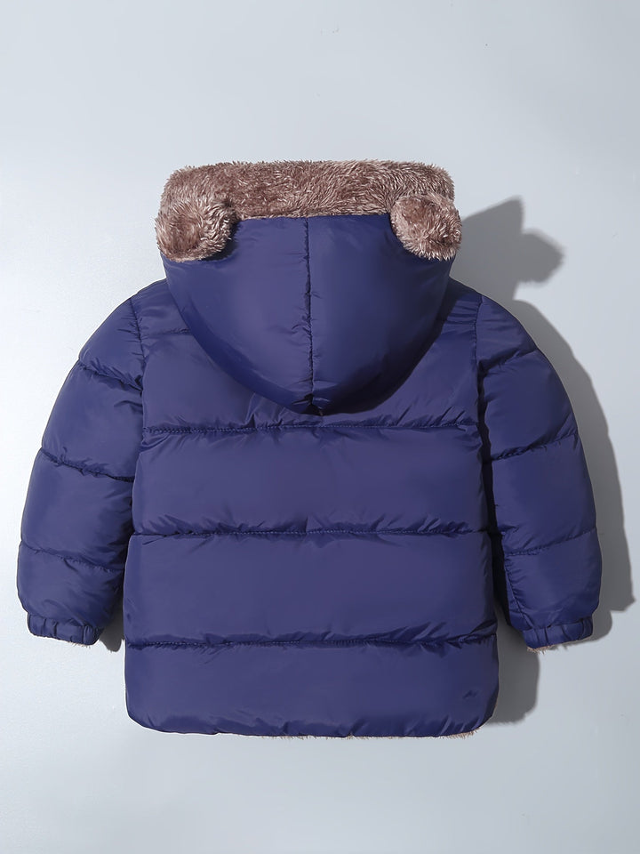 Kids' Bear Hug Winter Coat: warm, cozy, with playful bear ears. Ideal outerwear for boys, girls, & toddlers in winter.