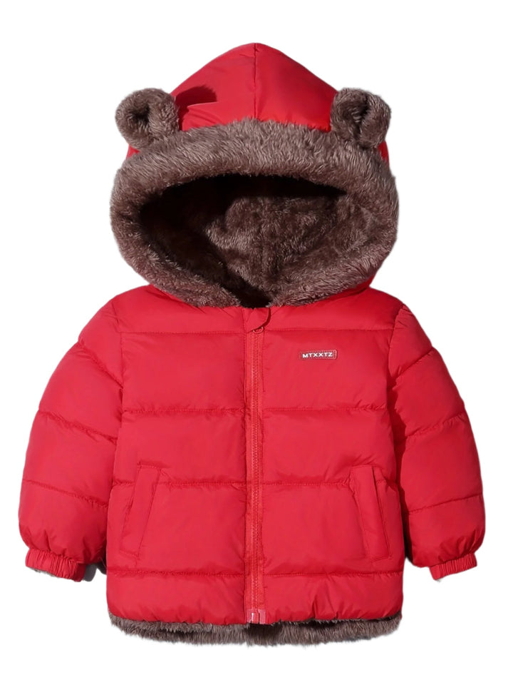 Warm Toddler Bear Hug Winter Coat for boys & girls. Perfect cozy outerwear for outdoor adventures & cold weather play.