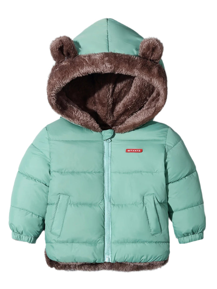 Soft & cozy Bear Hug Winter Coat for kids. This warm children's outerwear ensures comfort during winter adventures.
