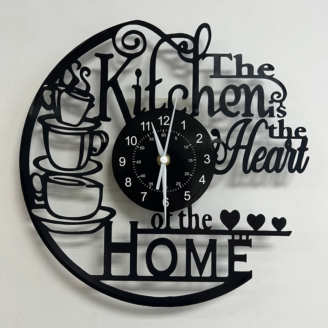 Cozy kitchen wall clock with vibrant LED colors, perfect for home decor.