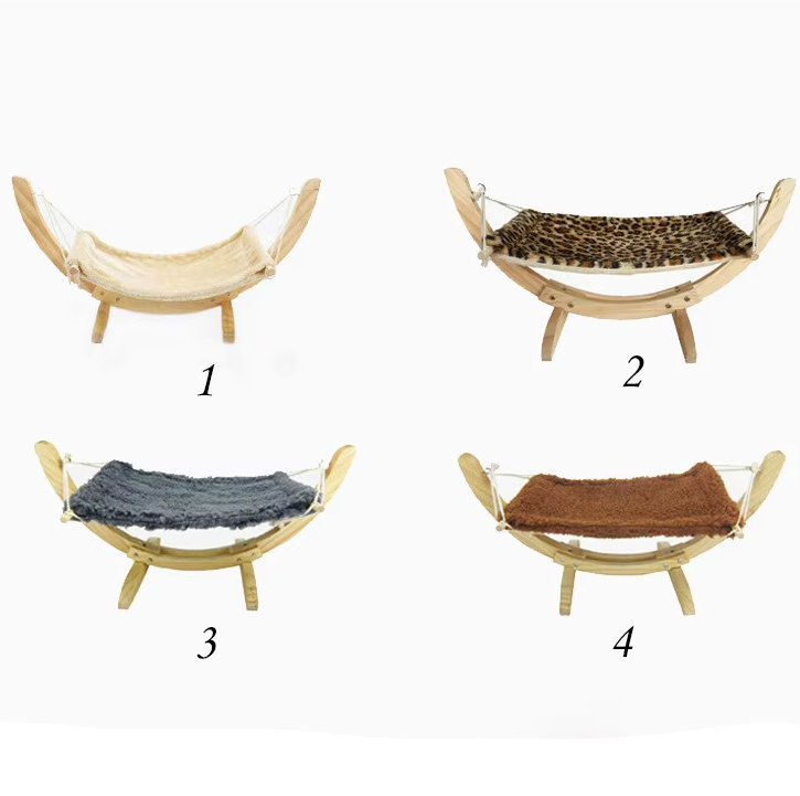 Washable soft cover for cat hammock, featuring a stylish leopard print. Durable pet comfort & cozy cat bed accessory.