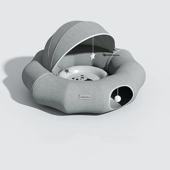 Plush cat house & small dog bed, offering a cozy pet retreat with a detachable roof for ultimate comfort.