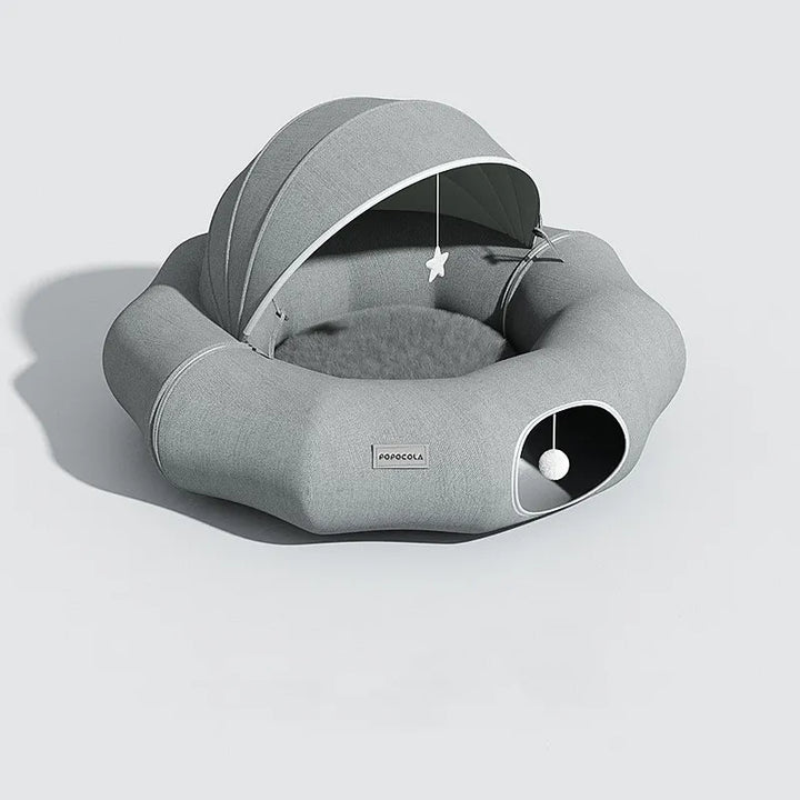 Comforting cat bed & small dog house with a removable roof, providing a secure and soft pet retreat.