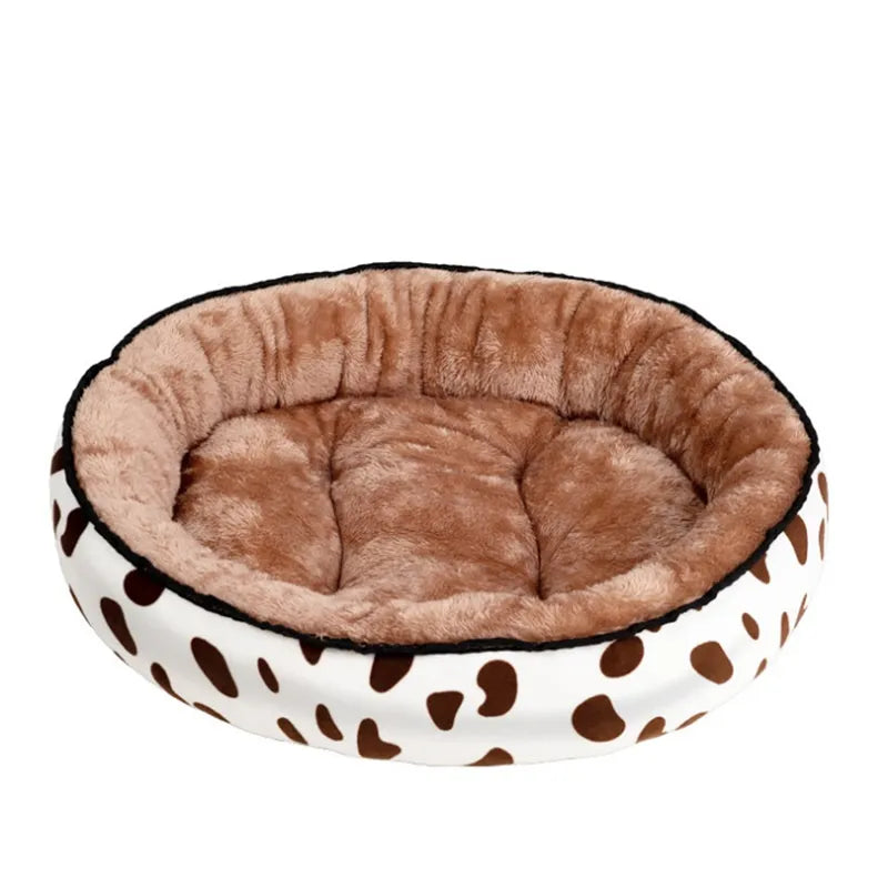 Ultimate comfort pet bed for dogs & cats, featuring a cozy round design & easy-to-wash material.