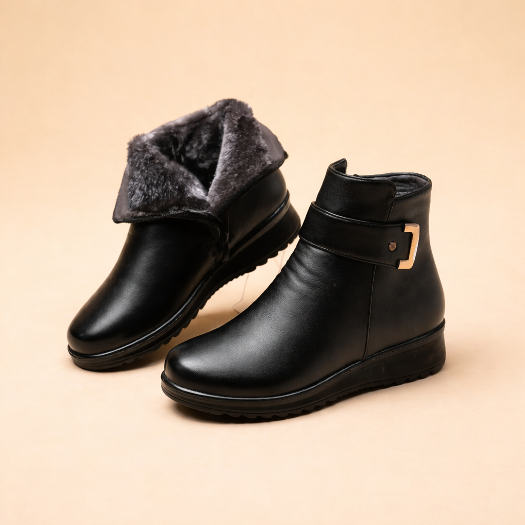 Cozy women's non-slip winter boots for warm, secure comfort in snow.