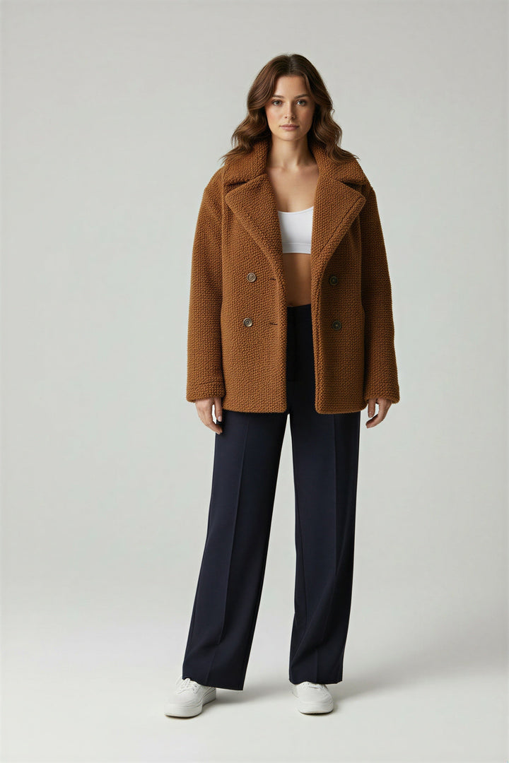 Durable and soft women's oversized jacket, perfect for cold weather.