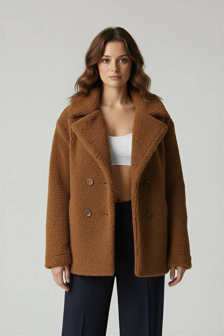 Effortless style with this oversized teddy coat for women, ideal for everyday comfort.